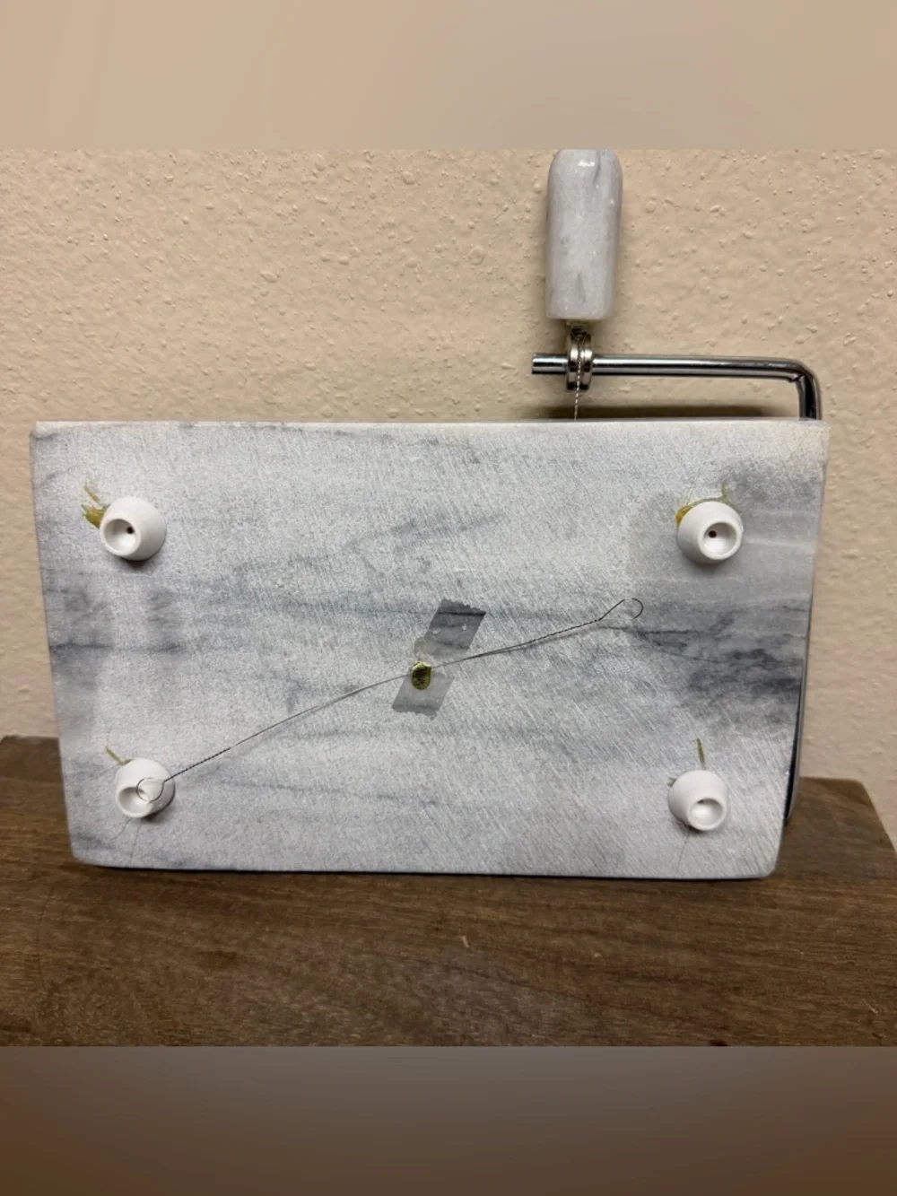 Marble Cheese Slicer with White Marble Handle